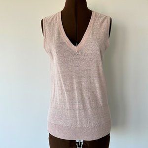 Judith & Charles Pink Linen Blend Knit Sleeveless Top
